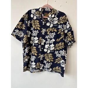Vintage 90s New Century Hawaiian Shirt Mens XL Floral Print Aloha Camp Casual